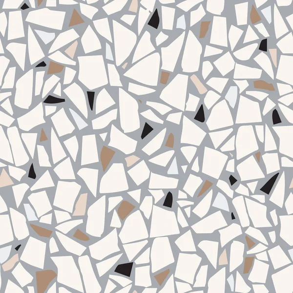 Terrazzo döşeme vektör gri seamless modeli. 