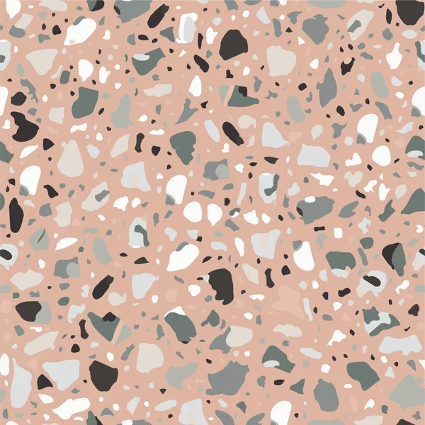 Terrazzo revêtement de sol vectoriel motif sans couture . — Image vectorielle