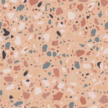 Terrazzo döşeme vektör altın seamless modeli. Doku ile sahte fiş mermer, doğal taş, kuvars, granit, bardağı seti