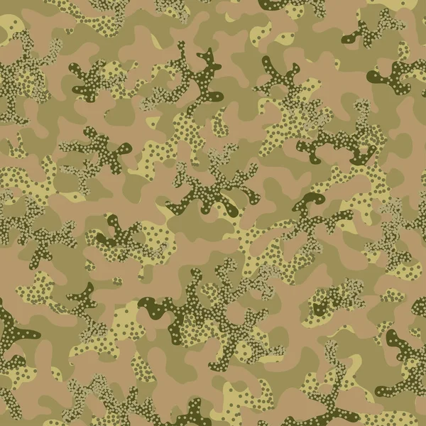 Modello di camuffamento. Senza cuciture. Contesto militare. Camuffamento da soldato. Modello astratto senza cuciture per esercito, marina, caccia, tessuti di stoffa di moda. Colorato stile soldato moderno. Tessuto vettoriale . — Vettoriale Stock