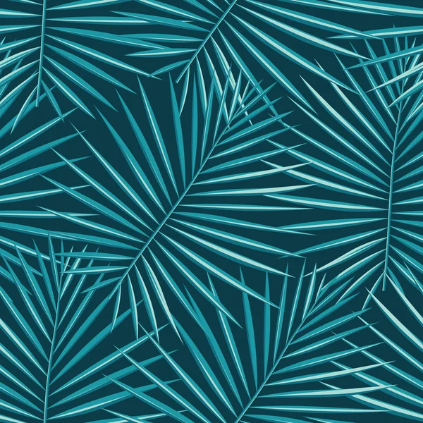 Padrão tropical fundo sem costura. Folhas de palma, arte tropical de verão sem costura moderna. Impressão botânica natural na moda colorida para tecido de decoração, têxtil de moda. Folha de palmeiras Vector trópicos botânica . —  Vetores de Stock