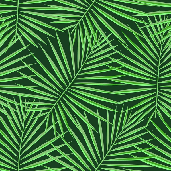 Tropik desenli, pürüzsüz bir arka plan. Palmiye yaprakları, modern, pürüzsüz tropik yaz sanatı. Dekorasyon kumaşı ve moda tekstili için renkli doğal botanik baskısı. Palmiye yaprağı. Vektör tropik bitkiler..
