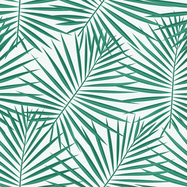 热带模式无缝背景 棕榈叶 现代无缝夏季热带艺术 色彩艳丽的自然植物印花装饰面料 时尚纺织品 棕榈树叶子 病媒热带植物 — 图库矢量图片