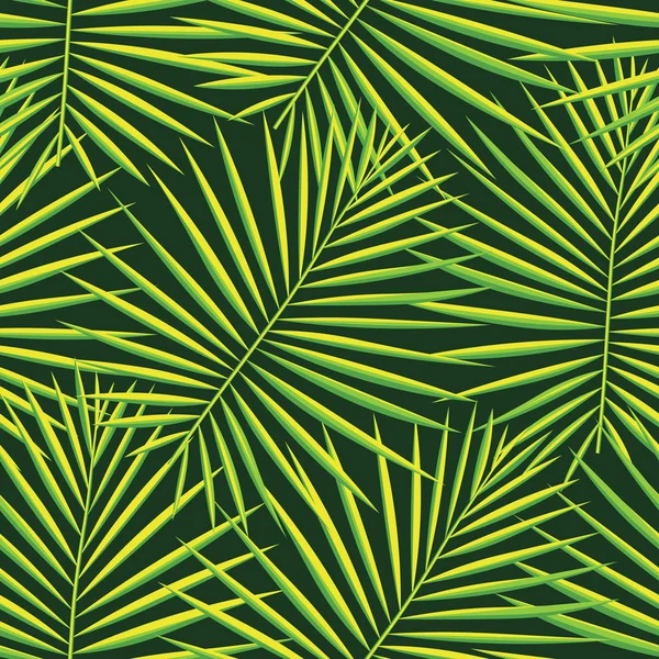 Patrón tropical sin costura de fondo. Hojas de palma, moderno arte tropical de verano sin costuras. Colorido estampado botánico natural de moda para tela de decoración, textil de moda. Hoja de palmera.Vector botánica trópica . — Vector de stock