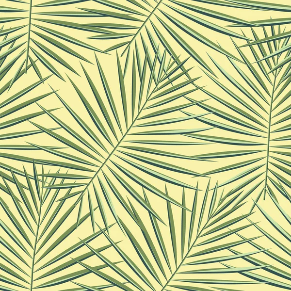 Tropisch patroon naadloze achtergrond. Palmbladeren, moderne naadloze zomer tropische kunst. Kleurrijke trendy natuurlijke botanische print voor decoratiestof, modetextiel. Palmboomblad.Vector tropen plantkunde. — Stockvector