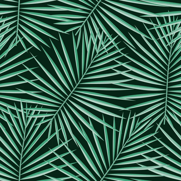 Padrão tropical fundo sem costura. Folhas de palma, arte tropical de verão sem costura moderna. Impressão botânica natural na moda colorida para tecido de decoração, têxtil de moda. Folha de palmeiras Vector trópicos botânica . —  Vetores de Stock