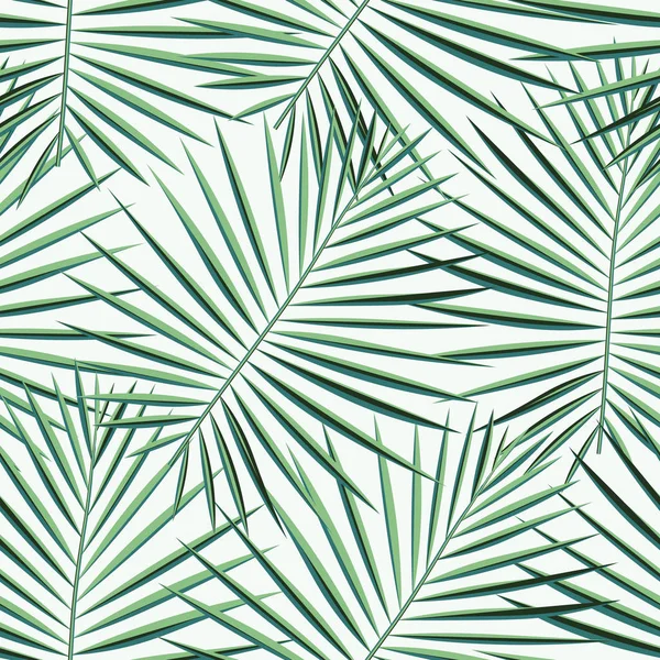 Tropikal palmiye desen sorunsuz arka plan bırakır. Egzotik moda trendy çiçek yeşillik desen. Sorunsuz güzel botanik palmiye ağacı yaz dekorasyon tasarım. Vektör desen kaydırma mayo için yazdırma.