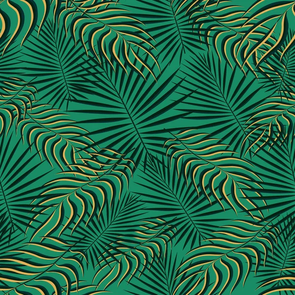 Exotisch tropisch patroon. Tropische bloemen stof mode achtergrond. Palmblad textiel kleur vintage zomer. Natuurlijke bladeren tropisch. Naadloze vector ontwerp voor behang, badmode print decoratie. — Stockvector