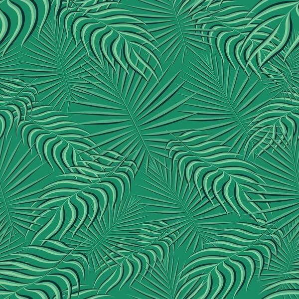 Patrón tropical exótico. Fondo de moda de tela floral tropical. Palma hoja textil color vintage verano. Hojas naturales tropicales. Diseño de vectores sin costuras para papel pintado, decoración de estampado de trajes de baño . — Vector de stock