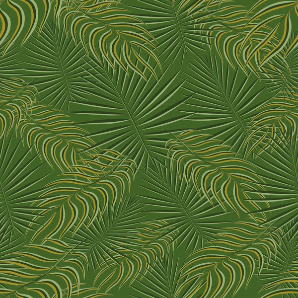 Exotic tropic pattern. Tropical floral fabric fashion background. Palm leaf textile color vintage summer . Natural leaves tropical . Seamless vector design for wallpaper, swimwear print decoration. — Stock Vector