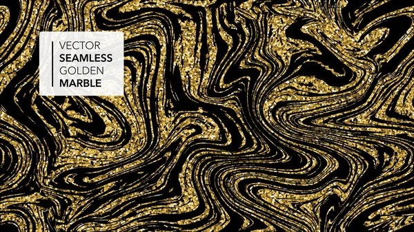 Marmorstruktur Luxus Gold Nahtlosen Hintergrund Abstrakte Goldene Glitzermarmorierung Nahtloses Muster — Stockvektor