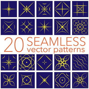 Geometrik desenler ayarlayın. Sorunsuz arka plan koleksiyonu. Basit soyut klasik çizgiler, noktalar, çizgiler, daireler öğeleri sanat, dekor kumaş moda tekstil baskı için. En az döşeme tarzı. Vektör çizim.