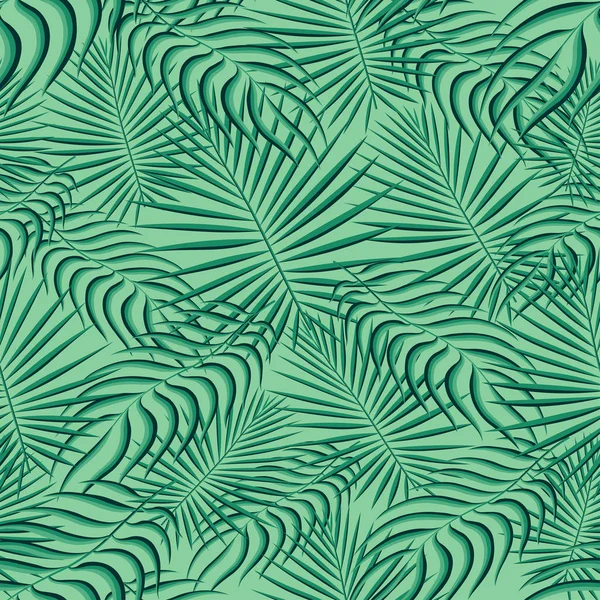 Patrón tropical exótico. Fondo de moda de tela floral tropical. Palma hoja textil color vintage verano. Hojas naturales tropicales. Diseño de vectores sin costuras para papel pintado, decoración de estampado de trajes de baño . — Vector de stock