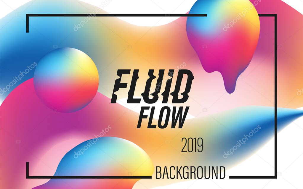 Abstract fluid liquid color background. Modern colorful gradient mesh design. Layout background for poster, cover, banner, presentation backdrop.With copy text space. Vector business cover template.