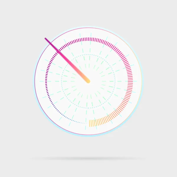 Ícone indicador de pontuação de crédito. Velocímetro para painel. Medidores com escala de medição. Contadores de energia, estágios de medidor de velocidade de conexão à Internet. Símbolo de desempenho do tacômetro. Ilustração vetorial . — Vetor de Stock