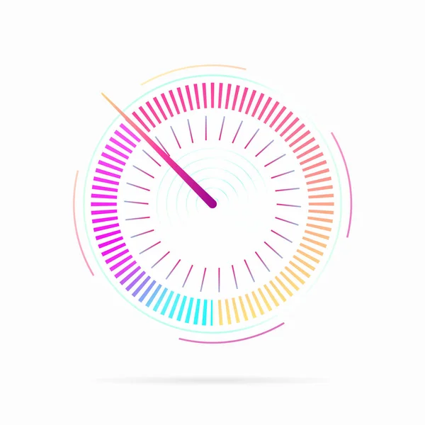 Key performance Indicator. Credit score indicator icon. Speedometer for dashboard. Measuring speed analog indicator device. Technology gauge with arrow pointer , web download speed .Vector. — Stock Vector