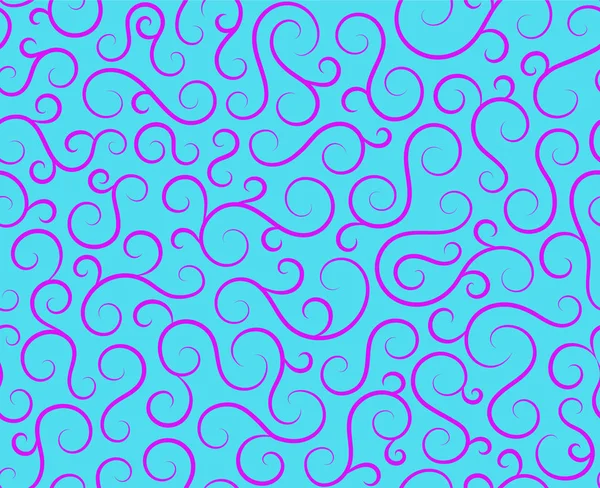 Linie Spirale abstrakte nahtlose Muster background.Curl Ornament Blumen endlose Wellen strokes.Sea Aqua Water Swirl Dekoration texture.Vector für Druck oder Textil.Cover für Fliese, Fliegenblatt, Verpackung. — Stockvektor