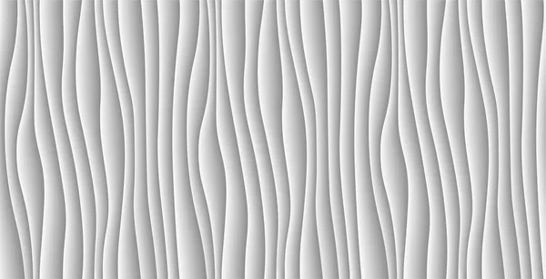 Με φόντο λευκό αφηρημένο κύμα. 3D υφή μοτίβο κύματα. Γεωμετρική ασπρόμαυρη ταπετσαρία. Μοτίβο καμπύλης τοίχο διακόσμηση. Εικονογράφηση διάνυσμα. — Διανυσματικό Αρχείο