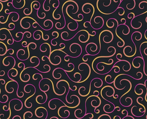 Linha espiral abstrato sem costura padrão background.Curl ornamento floral infinitas ondas strokes.Sea aqua água redemoinho decoração texture.Vector para impressão ou tecido textile.Cover para telha, flyleaf, embrulho . — Vetor de Stock