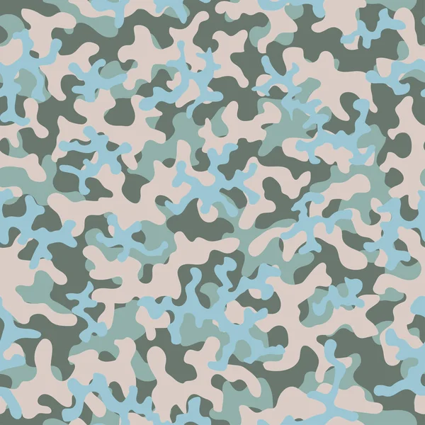Camouflage fashion pattern seamless background. Abstract cool military texture trend shapes camouflage. Seamless pattern for children fashion cloth textile. Colorful modern style. — Stock Vector