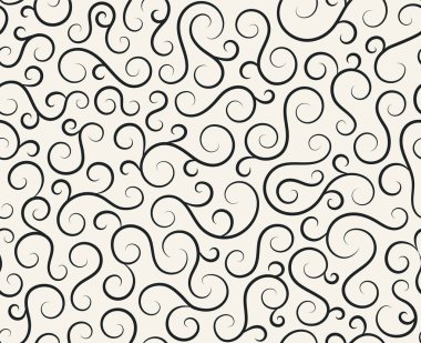 Retro pürüzsüz dalga çizgileri deseni. Tekstil, kumaş, iz sürme ya da fayans arkaplanı için kıvrımlı sanat süslemeleri. Klasik zarif antika desen dizaynı..