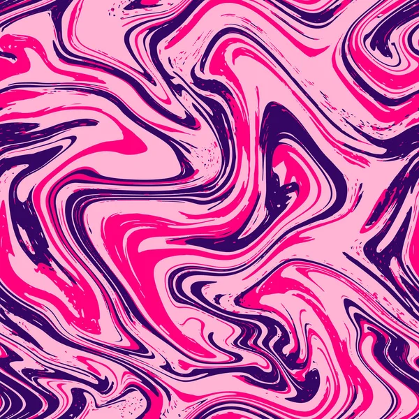Marmeren textuur naadloze achtergrond. Roze, paars en violet abstract patroon. Naadloze vloeibare vloeistof marmering stroom effect voor Vector — Stockvector