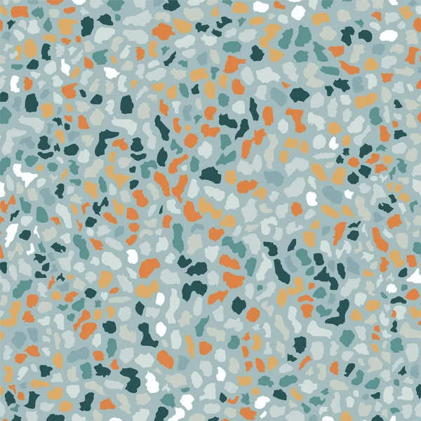 Terrazzo vloerbedekking, blauwe naadloze patroon achtergrond textuur. Abstract vectorontwerp voor bedrukking op vloer, wand, tegel of textiel. — Stockvector