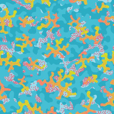 Soyut kamuflaj, moda dikişsiz desen arka plan. Serin kamuflaj askeri doku. Doğa Çiçek illüstrasyon. Dikişsiz desen çocuk moda kumaş kumaş Tekstil. Renkli modern. Vektör.