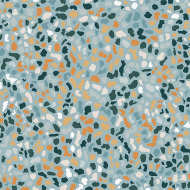 Terrazzo döşeme, mavi pürüzsüz arka plan dokusu. Zemin, duvar, kiremit veya tekstil üzerindeki baskı için soyut vektör tasarımı.