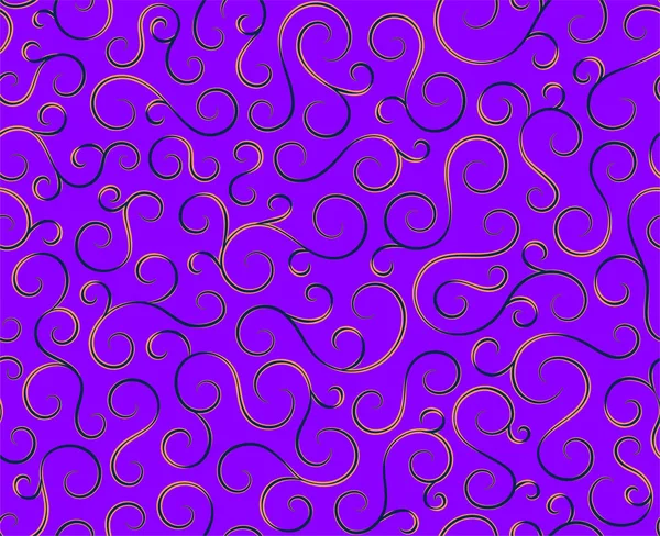 Retro seamless wave lines pattern n.Curl outline art decoration ornament swirl shapes for textile, fabric, tracery or tile background.Classic elegant antique texture design.Ornate deluxe seamless pattern. — стоковый вектор
