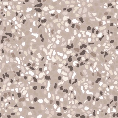 Terrazzo döşeme doku, kahverengi Dikişsiz desen arka plan. Zemin, duvar, döşeme veya Tekstil baskı için soyut vektör tasarımı.