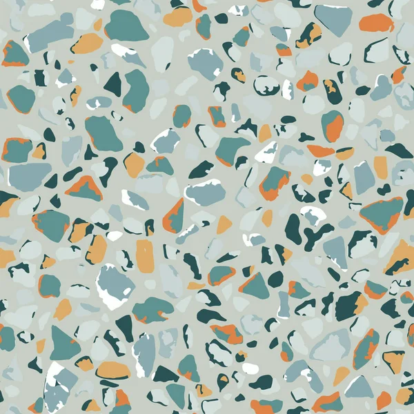 Terrazzo vloeren naadloze patroon achtergrondstructuur. Abstract vector ontwerp voor print op vloer-, wand-, tegel- of textiel. — Stockvector