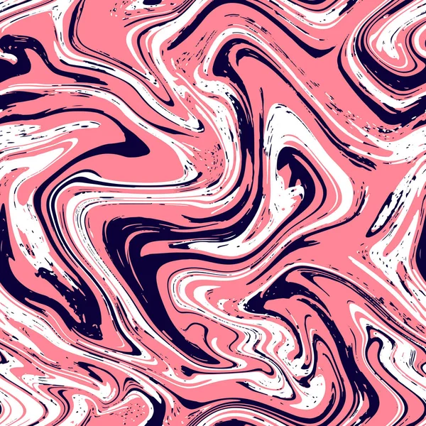 Textura de mármol sin costura de fondo. Patrón abstracto rosa, violeta, púrpura. Efecto de flujo de fluido líquido sin costura para cubrir, tela, textil, envoltura o fondo de impresión. Vector — Vector de stock