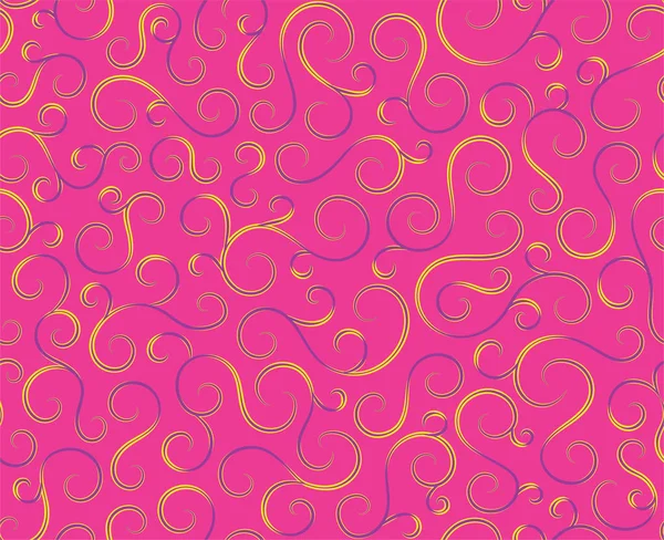 Patrón de líneas de onda inconsútil retro. Curl contorno arte decoración ornamento remolino formas para textil, tela, tracería o azulejo fondo. Diseño clásico elegante textura antigua. . — Vector de stock