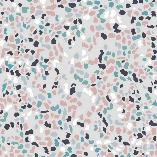 Sol en terrazzo, motif bleu sans couture texture de fond. Conception vectorielle abstraite pour impression sur sol, mur, carrelage ou textile. — Image vectorielle