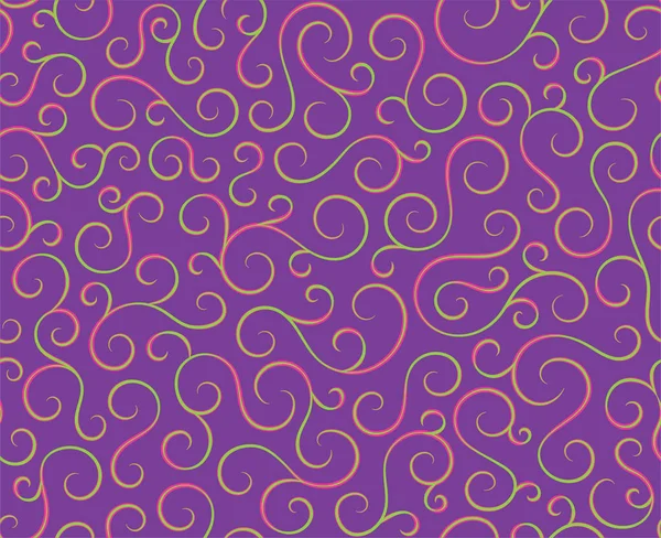 Patrón de líneas de onda inconsútil retro. Curl contorno arte decoración ornamento remolino formas para textil, tela, tracería o azulejo fondo. Diseño clásico elegante textura antigua. . — Vector de stock