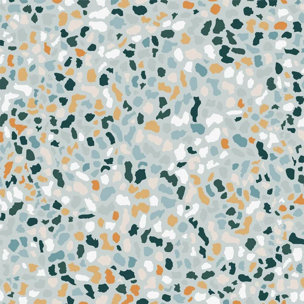 Sol en terrazzo, motif bleu sans couture texture de fond. Conception vectorielle abstraite pour impression sur sol, mur, carrelage ou textile. — Image vectorielle