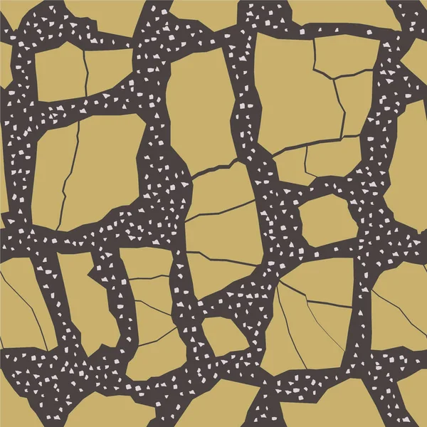 Terrazzo vloerbedekking, naadloos patroon, bruine achtergrond textuur. Abstract vectorontwerp voor bedrukking op vloer, wand, tegel of textiel — Stockvector