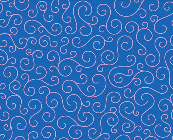 Linha espiral abstrato sem costura padrão background.Curl ornamento floral infinitas ondas strokes.Sea aqua água redemoinho decoração texture.Vector para impressão ou tecido textile.Cover para telha, flyleaf, embrulho . — Vetor de Stock