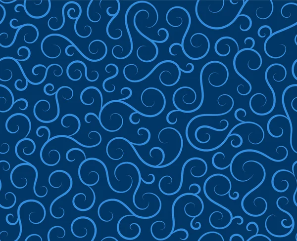 Línea espiral abstracta sin costura patrón background.Curl ornamento floral sin fin olas strokes.Sea agua remolino decoración texture.Vector para impresión o tela textile.Cover para baldosas, hojas volantes, envoltura . — Vector de stock