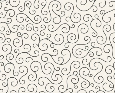 Retro pürüzsüz dalga çizgileri deseni. Tekstil, kumaş, iz sürme ya da fayans arkaplanı için kıvrımlı sanat süslemeleri. Klasik zarif antika desen dizaynı..