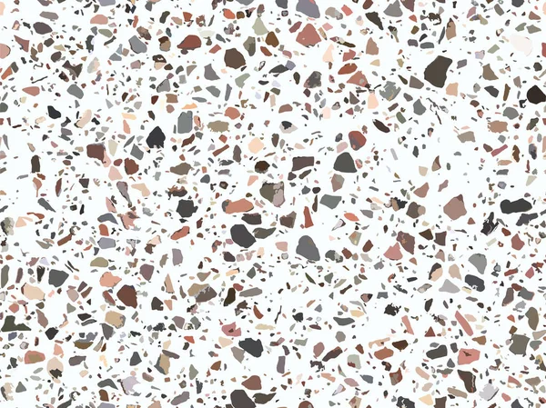 Textura del suelo de terrazo, fondo de patrón sin costuras. Diseño vectorial abstracto para impresión en suelo, pared, baldosa o textil . — Vector de stock