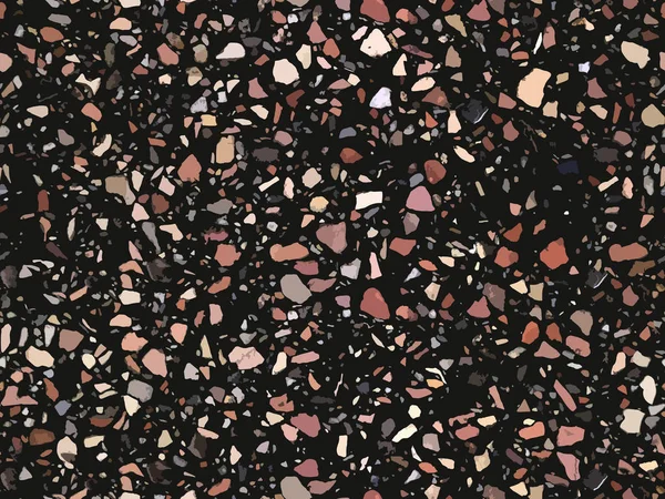 Terrazzo golv textur, sömlös bakgrund. Abstrakta vektor design för print på golv, väggar, kakel eller textil. — Stock vektor