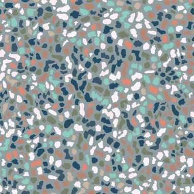 Terrazzo döşeme, mavi pürüzsüz arka plan dokusu. Zemin, duvar, kiremit veya tekstil üzerindeki baskı için soyut vektör tasarımı.