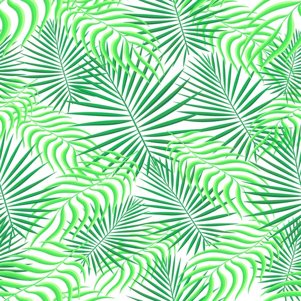 Fond de motif sans couture. Feuillage de palmier floral tropique exotique. Tissu vert mode textile. Vecteur sans couture — Image vectorielle