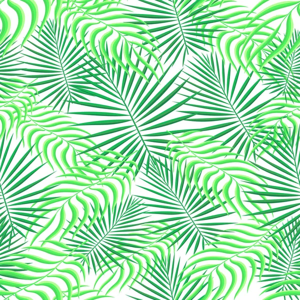 Fundo padrão sem costura. Folhagem de folhas de palma floral trópica exótica. Tecido de moda verde têxtil. vector sem costura — Vetor de Stock