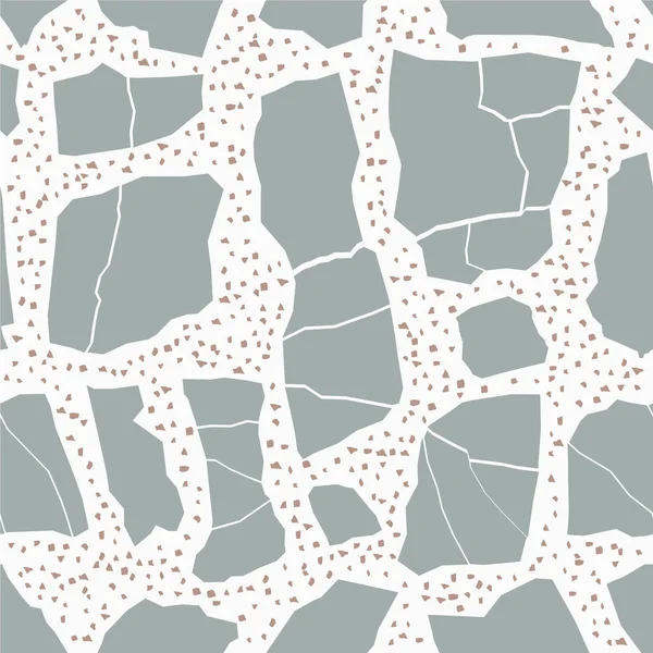 Terrazzo vloeren. Naadloos patroon. Grijze achtergrond textuur. Abstract vectorontwerp voor bedrukking op vloer, wand, tegel of textiel — Stockvector