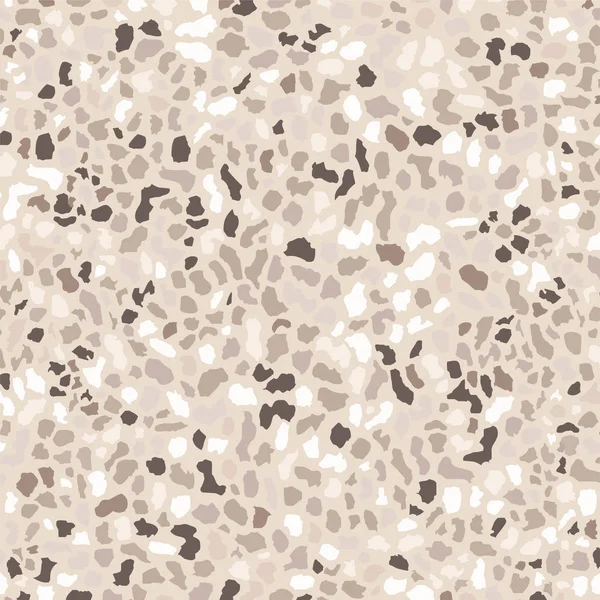 Sol en terrazzo, motif sans couture, texture de fond marron. Conception vectorielle abstraite pour impression sur sol, mur, carrelage ou textile. — Image vectorielle