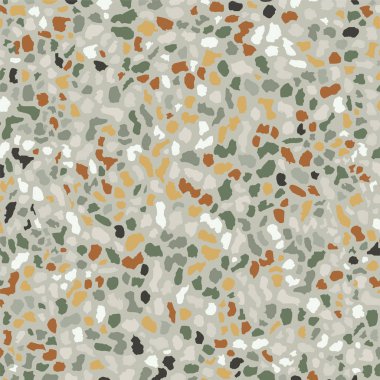 Terrazzo döşeme, pürüzsüz renkli bir arka plan. Zemin, duvar, kiremit veya tekstil üzerindeki baskı için soyut vektör dokusu tasarımı.