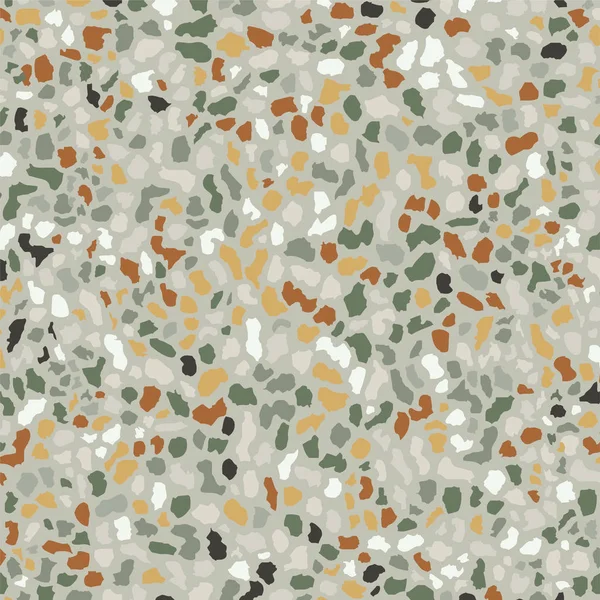 Terrazzo golv, sömlös färgglada mönster bakgrund. Abstrakt vektorstruktur för tryck på golv, vägg, kakel eller textil. — Stock vektor